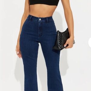 Fashion Nova Tall 15 Minutes Of Fame High Waisted Flare Jeans - Acid Wash Denim
